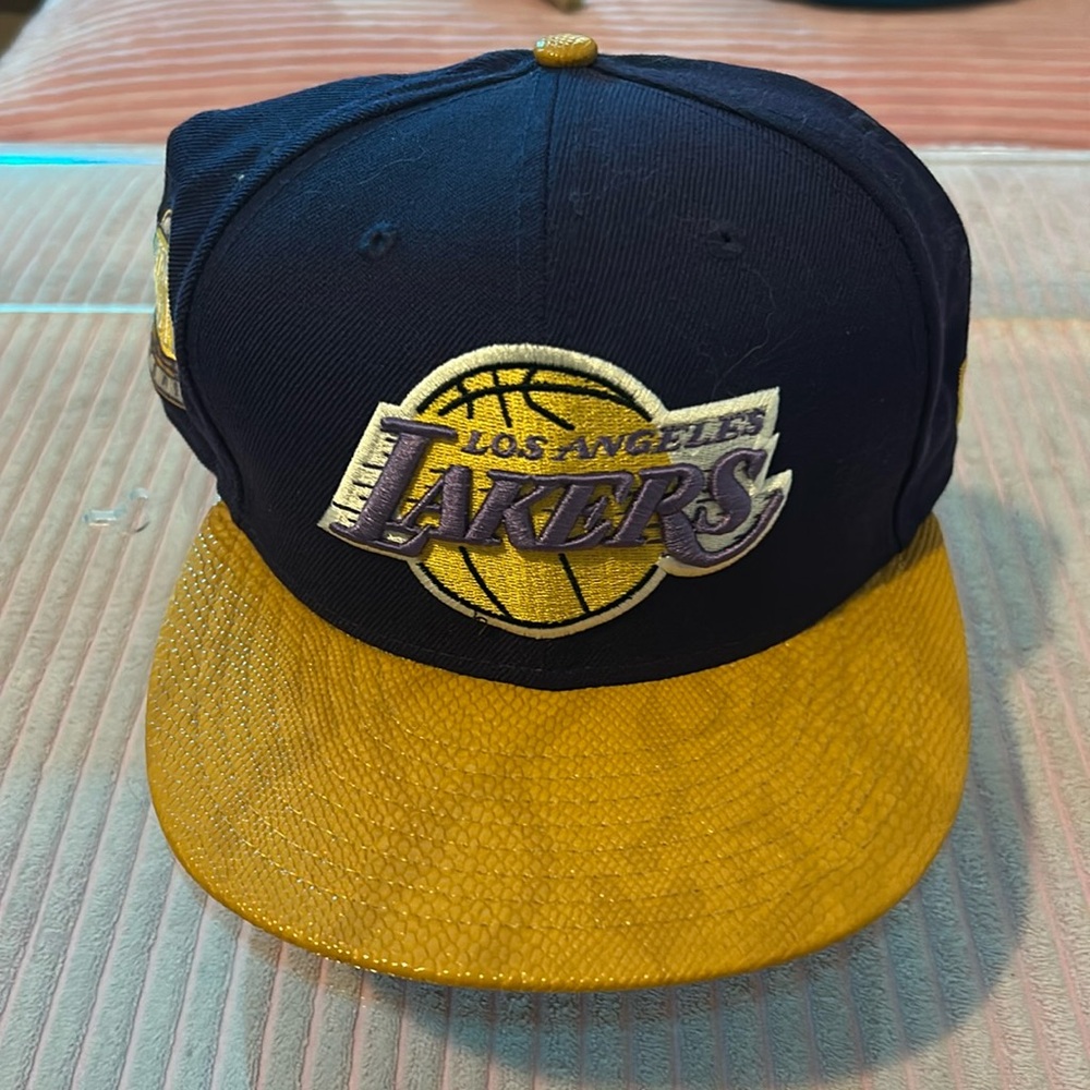 Leather LA Lakers Western Conference Strapback